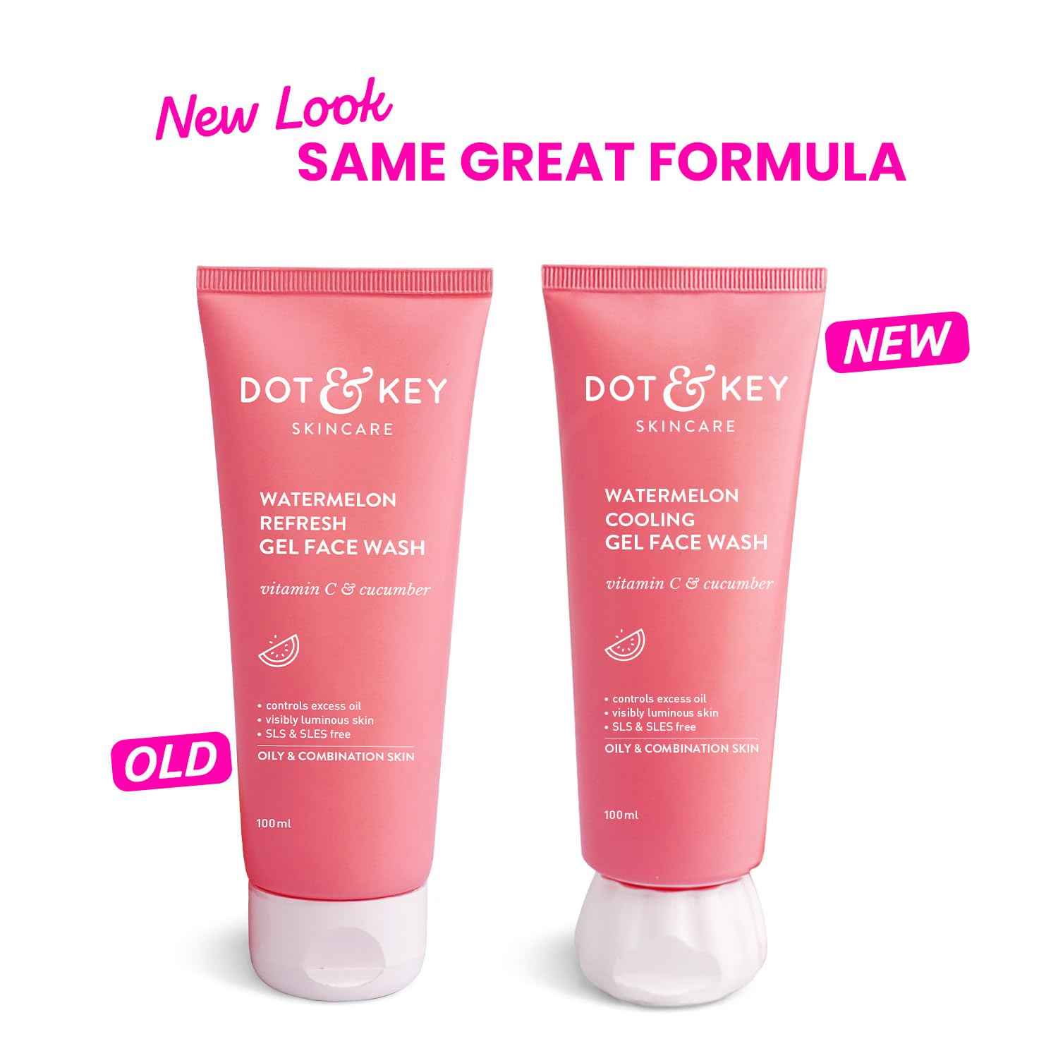 Dot & Key Watermelon Cooling Gel Face Wash | Vitamin C & Cucumber Refreshing Cleanser 100ml - GEHNA OFFICIAL