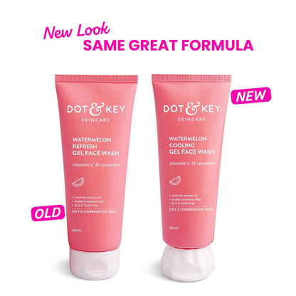 Dot & Key Watermelon Cooling Gel Face Wash | Vitamin C & Cucumber Refreshing Cleanser 100ml - GEHNA OFFICIAL
