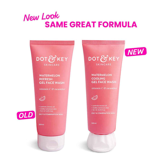 Dot & Key Watermelon Cooling Gel Face Wash | Vitamin C & Cucumber Refreshing Cleanser 100ml