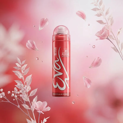 Eva Blush Deodorant Spray for Women 125ml Alcohol Free Long Lasting Freshness