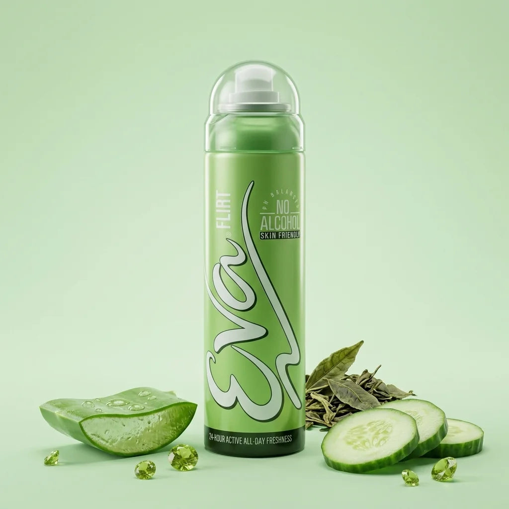 eva flirt deodorant spray for women 125ml alcohol free long lasting freshness