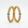 Elevate Your Style with Emerald Royale Gold Plated Bangles - A Designer Pair for Every Occasion