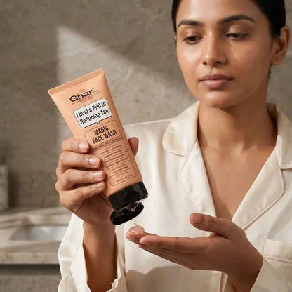 Ghar Magic Face Wash 100ml with Saffron & Encapsulated Lactic Acid | Tan Removal Face Wash for Bright & Healthy Looking Skin