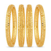 Elegant Gold Plated Traditional Bangles Set - Enhance Your Ethnic Style with 4 Stunning Pieces