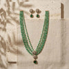 Stunning Green Beaded Layered Necklace Set with Earrings – Elevate Your Bridal & Party Look