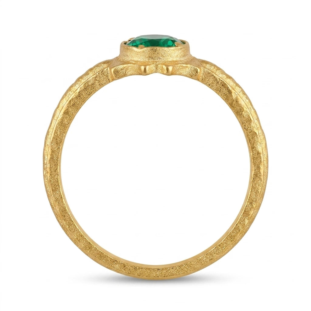 green stone gold plated ring for women | classic designer ring