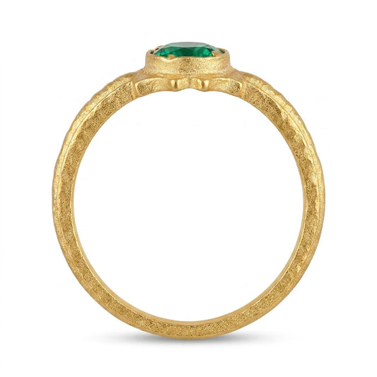 Green Stone Gold Plated Ring for Women | Classic Designer Ring