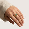 Elegant Green Stone Gold Ring - Timeless Charm for Every Occasion
