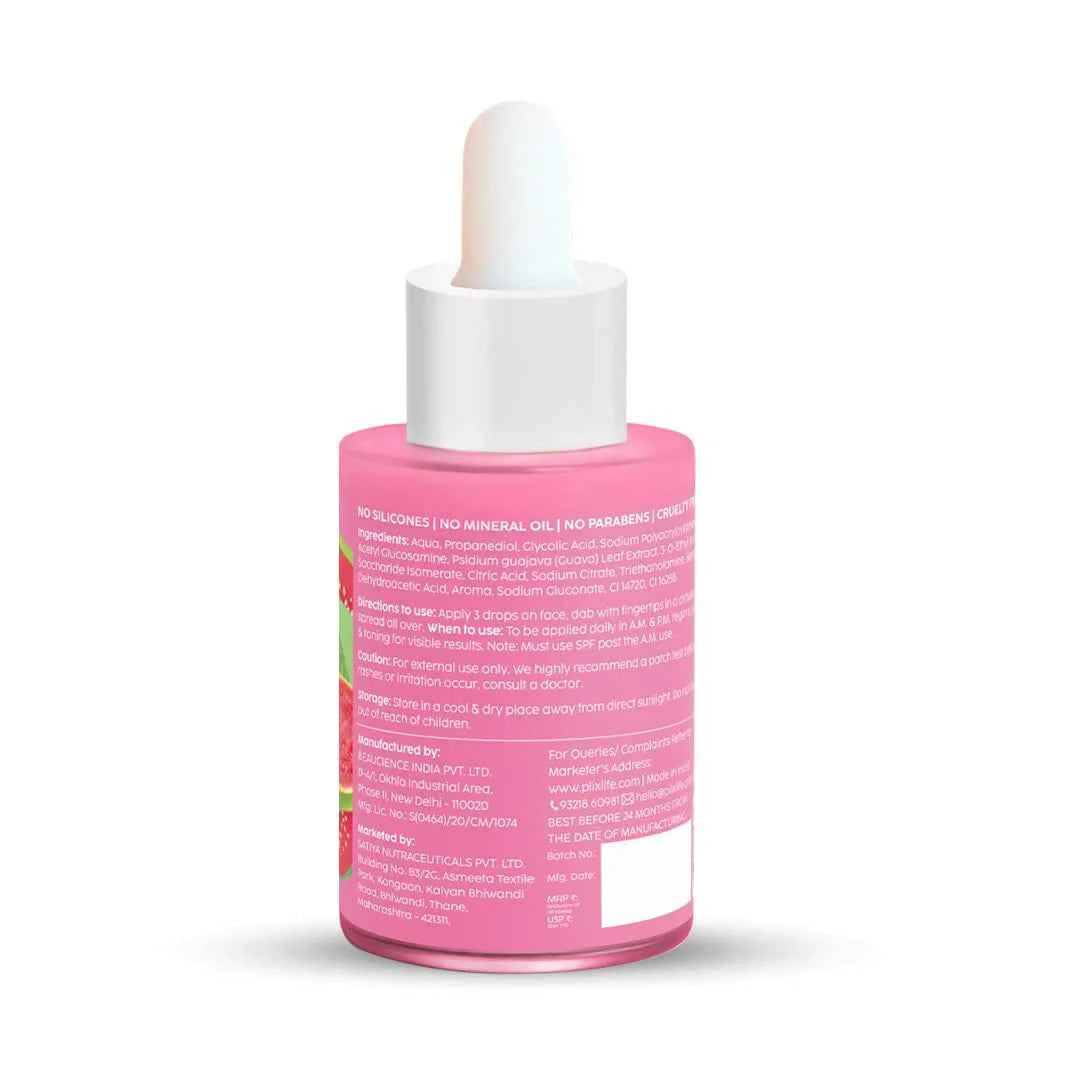 PLIX Guava Shine Bright Dewy Serum | 3% Glycolic Acid & Vitamin C | For Dark Spots & Glow - GEHNA OFFICIAL