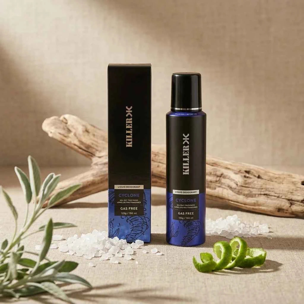 killer cyclone gas free liquid deodorant for men | long lasting fresh fragrance | 150ml