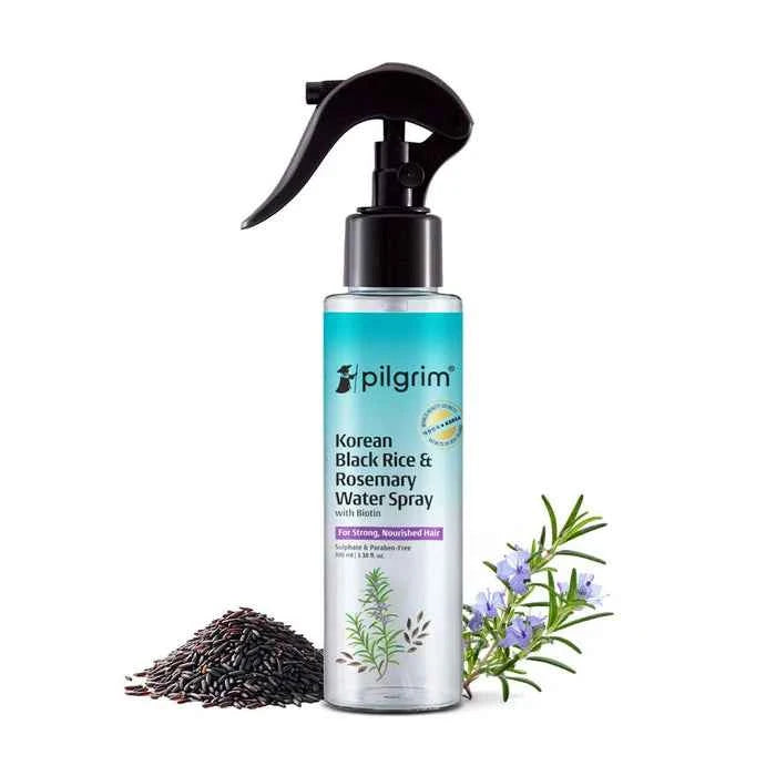 Pilgrim Korean Black Rice & Rosemary Water Spray with Biotin | Hair Growth & Scalp Care Spray | Sulphate Free Hair Mist | Strong & Nourished Hair - GEHNA OFFICIAL