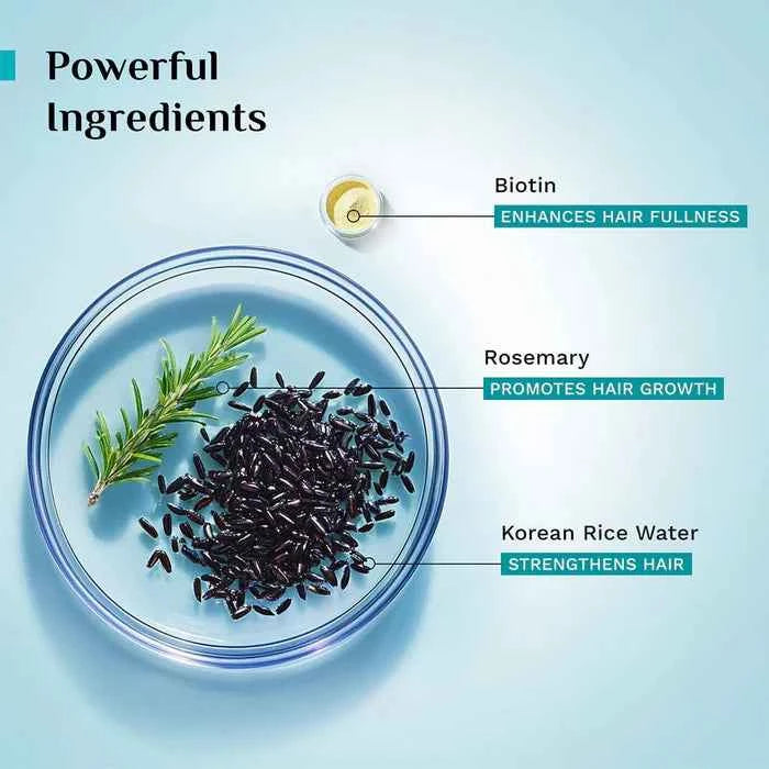 pilgrim korean black rice & rosemary water spray with biotin | hair growth & scalp care spray | sulphate free hair mist | strong & nourished hair