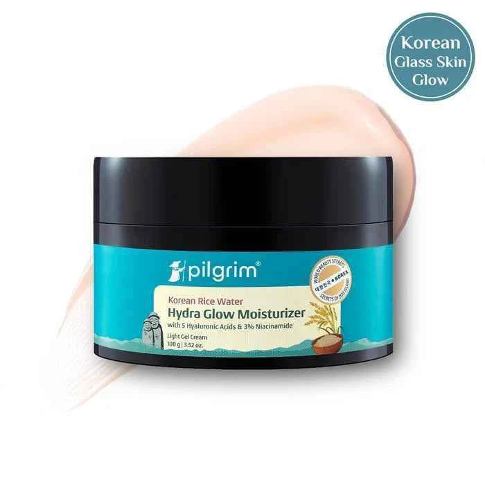 pilgrim korean rice water hydra glow moisturizer with 5 hyaluronic acids & 3% niacinamide | lightweight gel cream for hydrated & glowing skin | 100g (copy)