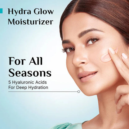 Pilgrim Korean Rice Water Hydra Glow Moisturizer with 5 Hyaluronic Acids & 3% Niacinamide | Lightweight Gel Cream for Hydrated & Glowing Skin | 100g