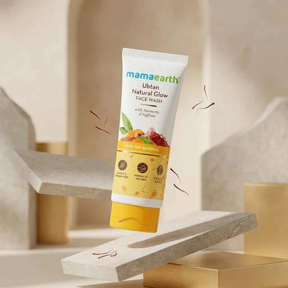 Mamaearth Ubtan Natural Glow Face Wash 100ml with Turmeric & Saffron | Tan Removal Face Wash for Normal to Oily Skin