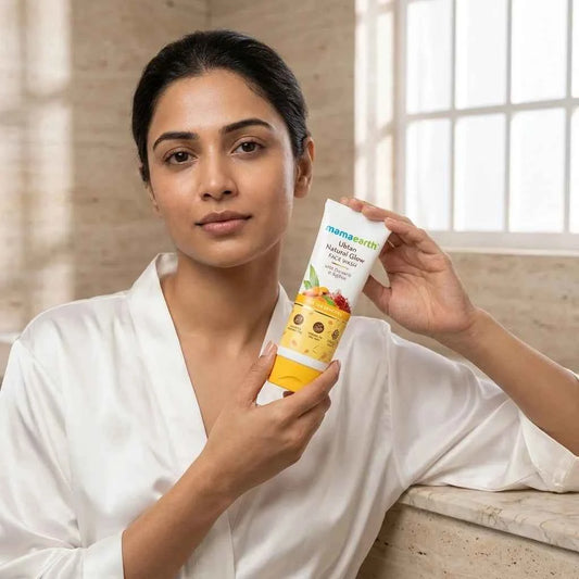 Mamaearth Ubtan Natural Glow Face Wash 100ml with Turmeric & Saffron | Tan Removal Face Wash for Normal to Oily Skin - GEHNA OFFICIAL