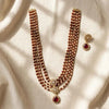Elegantly Crafted Maroon Beaded Necklace Set with Earrings – Elevate Your Ethnic Style