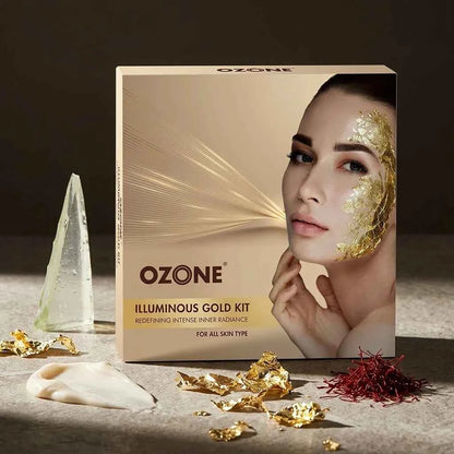 Ozone Illuminous Gold Kit Facial | Professional Gold Facial Kit for Radiant & Glowing Skin