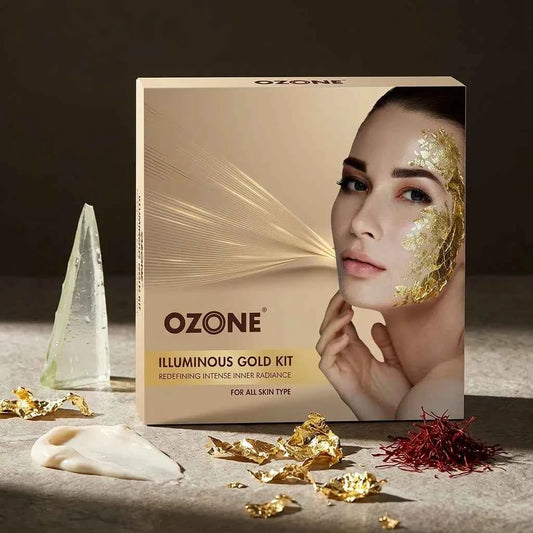 Ozone Illuminous Gold Kit Facial | Professional Gold Facial Kit for Radiant & Glowing Skin - GEHNA OFFICIAL