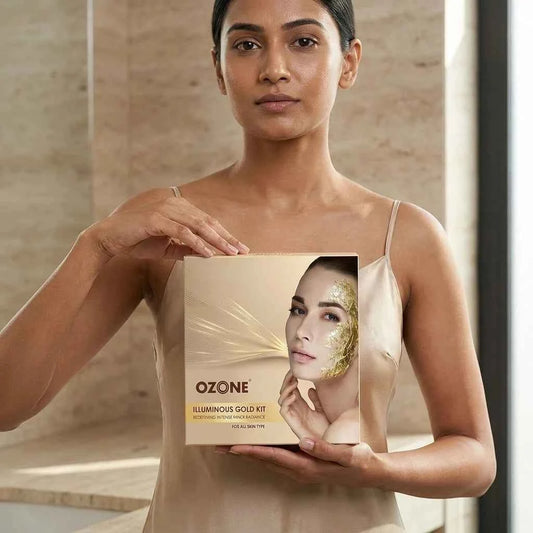 Ozone Illuminous Gold Kit Facial | Professional Gold Facial Kit for Radiant & Glowing Skin - GEHNA OFFICIAL