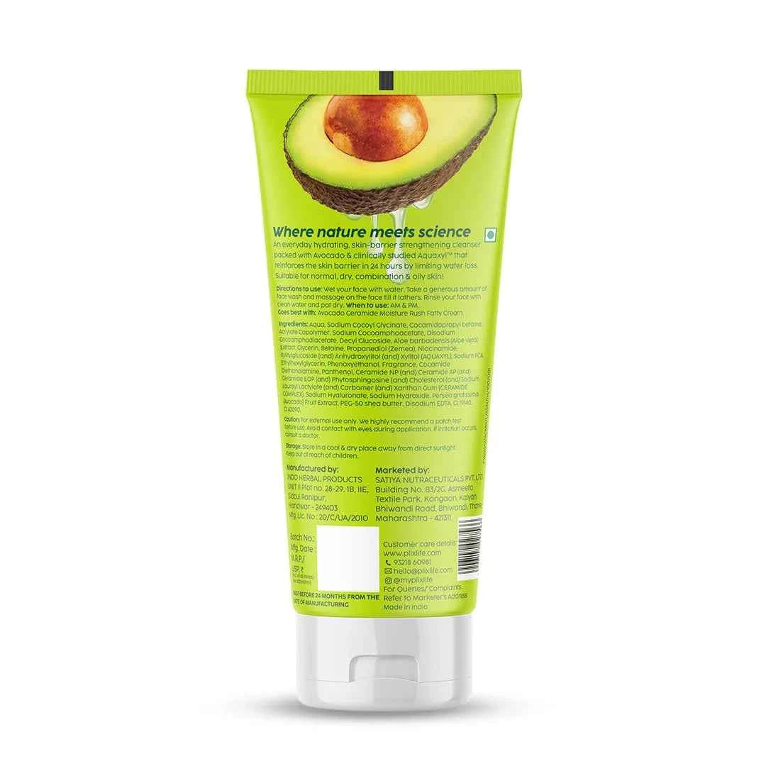 plix avocado ceramide moisture rush cleanser – gentle hydrating face wash (100ml) - gehna official