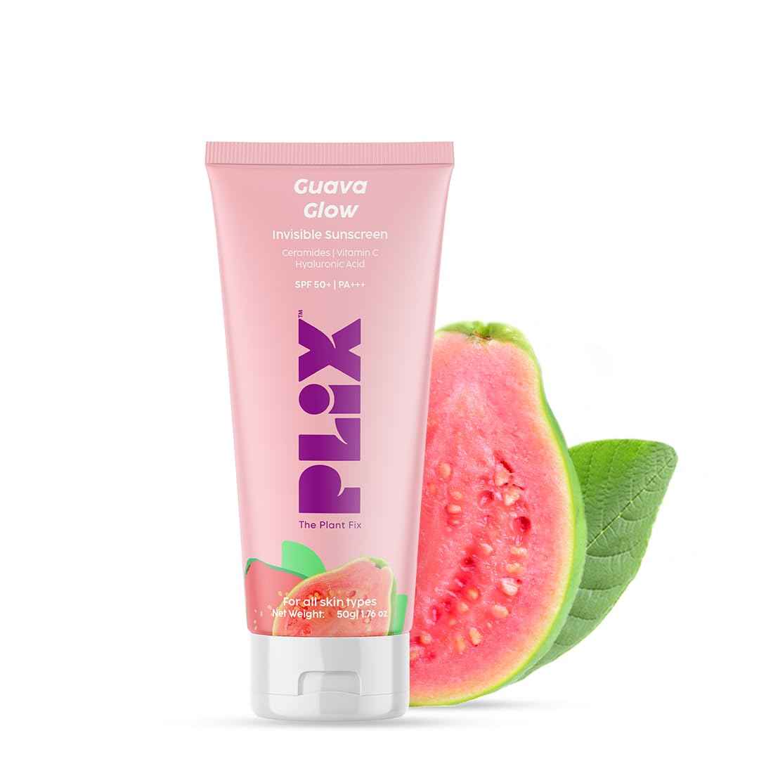 PLIX Guava Glow Invisible Sunscreen – SPF 50+ PA+++ (50g) - GEHNA OFFICIAL