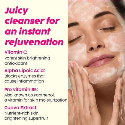PLIX Guava Glow Juicy Cleanser – Vitamin C + ALA + Pro Vitamin B5 (100ml) - GEHNA OFFICIAL