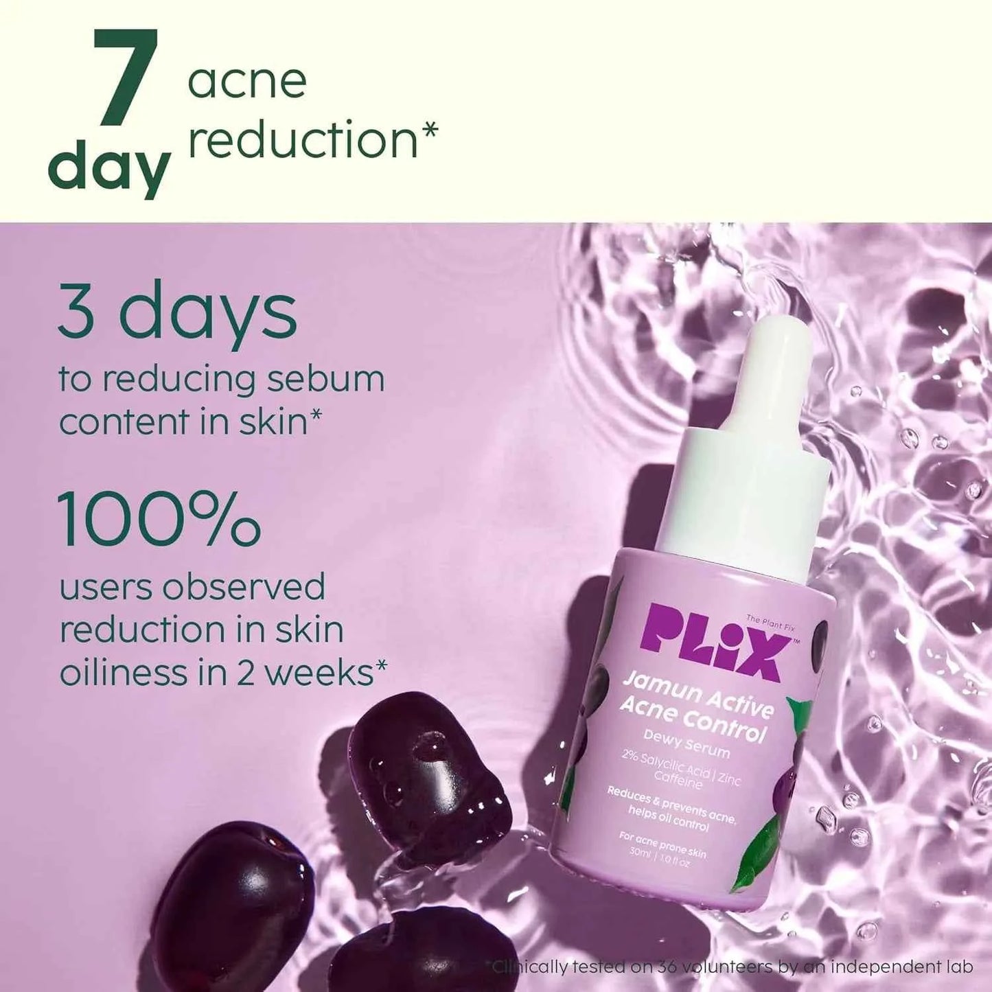 plix jamun active acne control serum with 2% salicylic acid & zinc pca - gehna official
