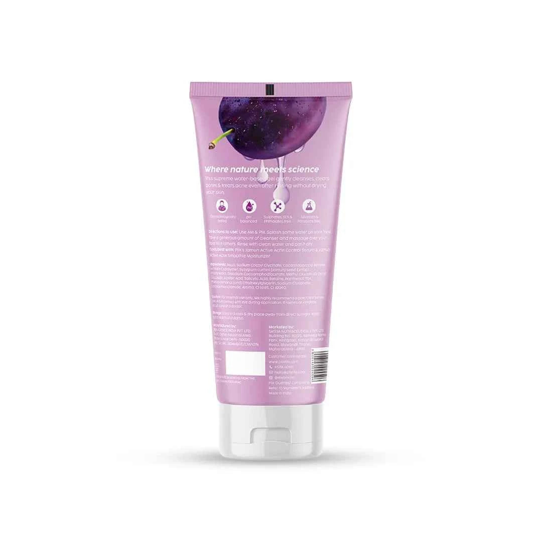 plix jamun active acne juicy cleanser – salicylic acid, betaine & azelaic acid (100ml) - gehna official
