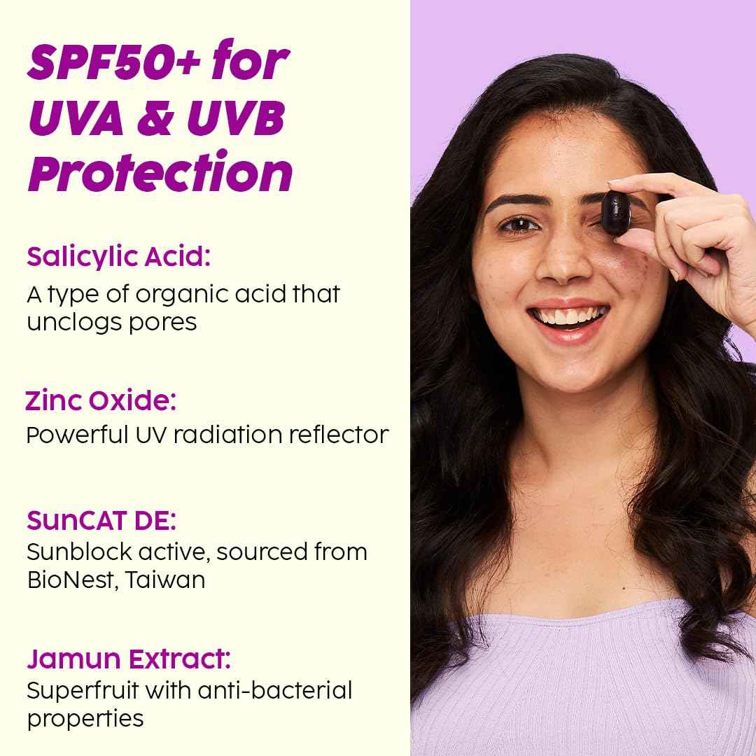 PLIX Jamun Matte Screen Invisible Sunscreen – SPF 50 PA+++ (50g) - GEHNA OFFICIAL