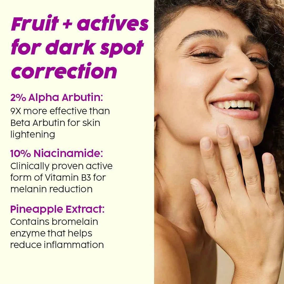 PLIX Pineapple De-Pigmentation Serum – 2% Alpha Arbutin, Niacinamide, PHA - GEHNA OFFICIAL