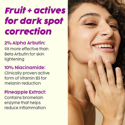 PLIX Pineapple De-Pigmentation Serum – 2% Alpha Arbutin, Niacinamide, PHA - GEHNA OFFICIAL