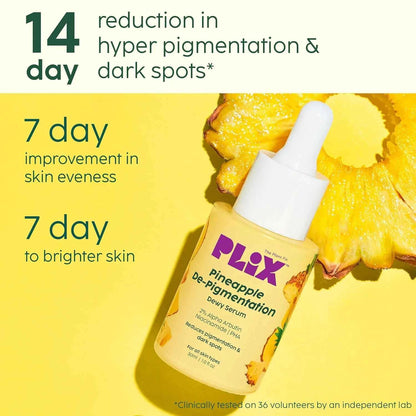PLIX Pineapple De-Pigmentation Serum – 2% Alpha Arbutin, Niacinamide, PHA - GEHNA OFFICIAL