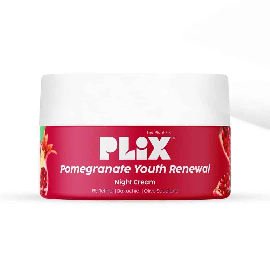 PLIX Pomegranate Youth Renewal Night Cream – 1% Retinol & Bakuchiol (50g) - GEHNA OFFICIAL