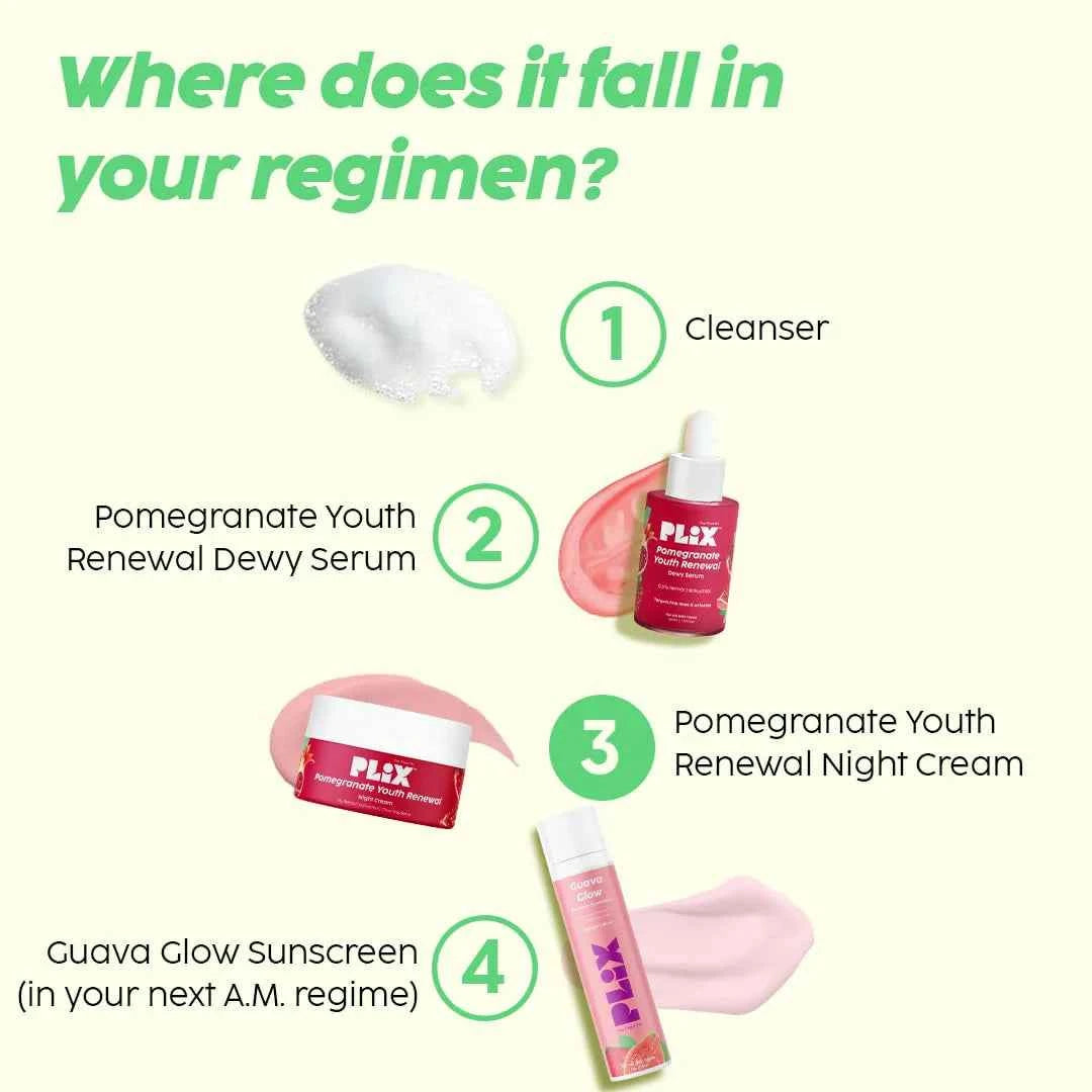 PLIX Pomegranate Youth Renewal Night Cream – 1% Retinol & Bakuchiol (50g) - GEHNA OFFICIAL