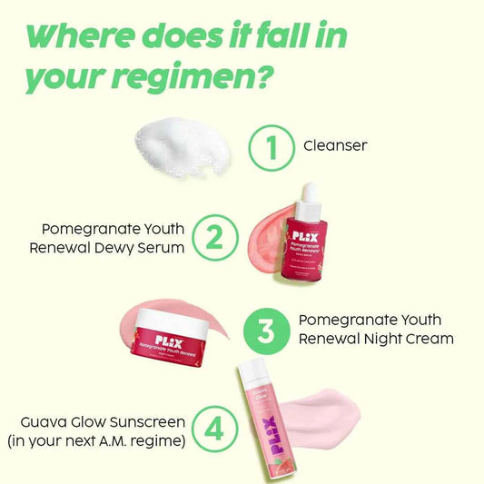 PLIX Pomegranate Youth Renewal Night Cream – 1% Retinol & Bakuchiol (50g)