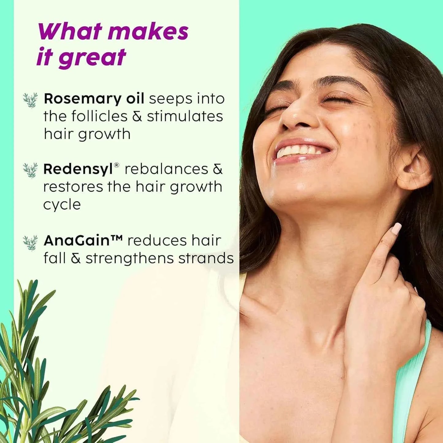 plix rosemary hair growth advanced serum  3% redensyl, anagain & baicapil  boosts hair growth & reduces hair fall - gehna official