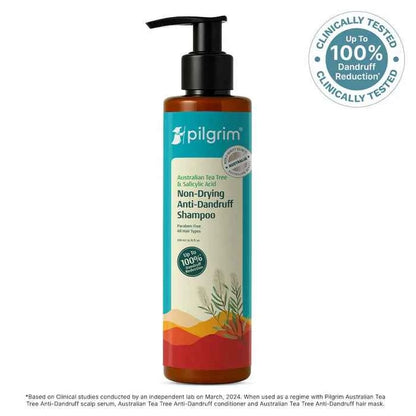 Pilgrim Australian Tea Tree & Salicylic Acid Non Drying Anti Dandruff Shampoo | Paraben Free Shampoo for Dandruff Control | All Hair Types | 200ml
