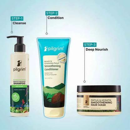 Pilgrim Keratin & Amazonian Patuá Smoothening Conditioner for Dry & Frizzy Hair | Paraben Free Hair Conditioner | Deep Nourishment & Frizz Control | 200ml - GEHNA OFFICIAL