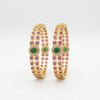 Luxury Meets Tradition: Regal Ruby Emerald Gold Bangles to Elevate Your Style