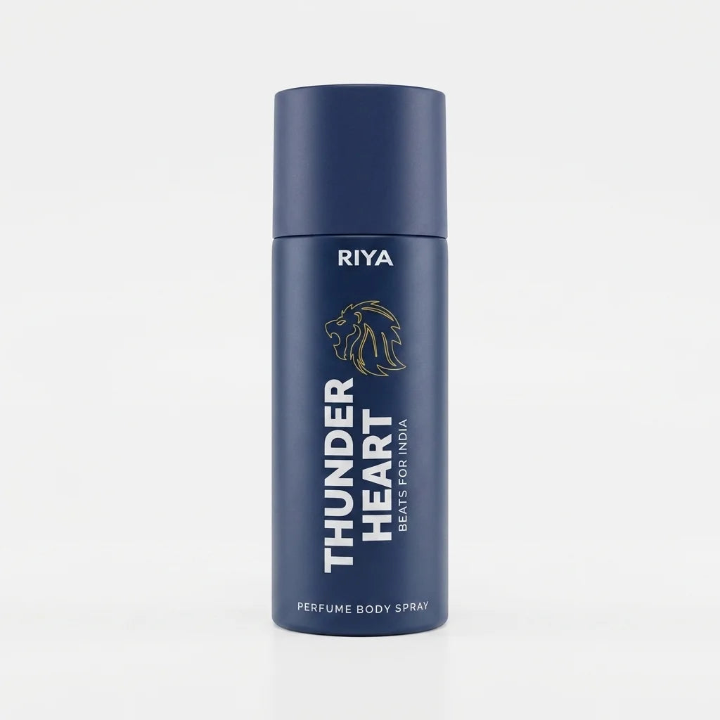 riya thunder heart perfume body spray for men blue edition 150ml long lasting fresh fragrance