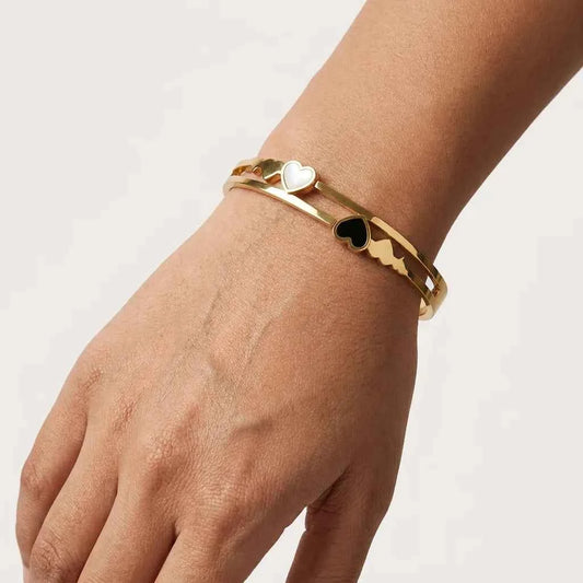 Luxury Heart Gold Plated Bracelet for Women | Premium Stainless Steel Love Bangle