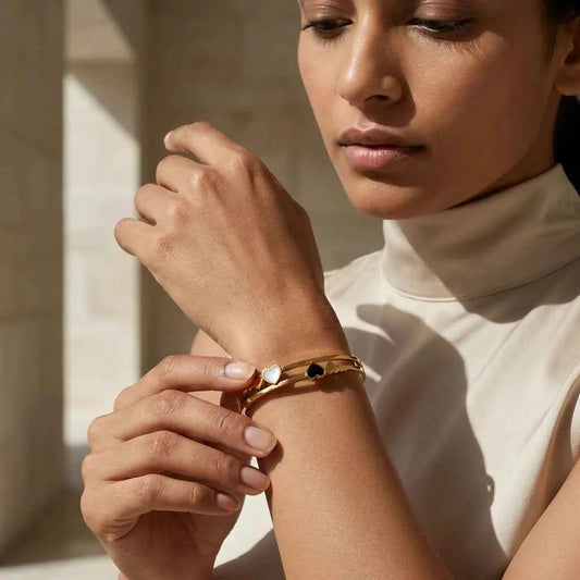 Luxury Heart Gold Plated Bracelet for Women | Premium Stainless Steel Love Bangle