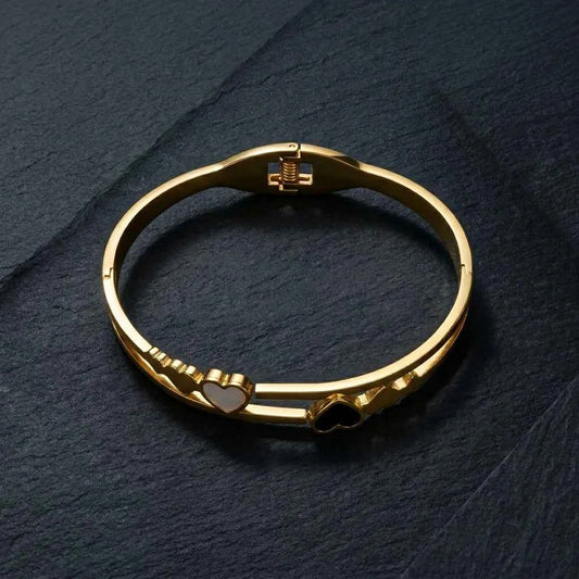 Luxury Heart Gold Plated Bracelet for Women | Premium Stainless Steel Love Bangle