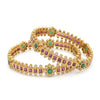 Elevate Your Style with Royal Bloom Ruby Bangles - Exquisite Gold-Plated Elegance for Women