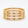Elevate Your Style with Ruby Radiance Gold Bangles Set - 4 Piece Designer Collection