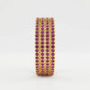Elevate Your Style with Gold Plated Ruby Bangles Set - 4 Piece Elegant Stackable Collection