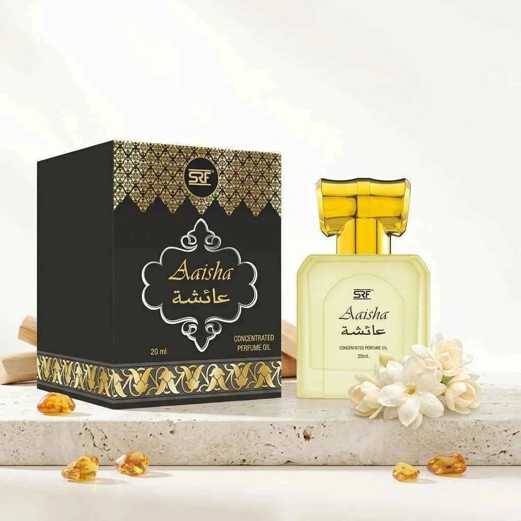 srf aaisha concentrated perfume oil 20ml, long lasting attar for men & women, alcohol free arabic fragrance