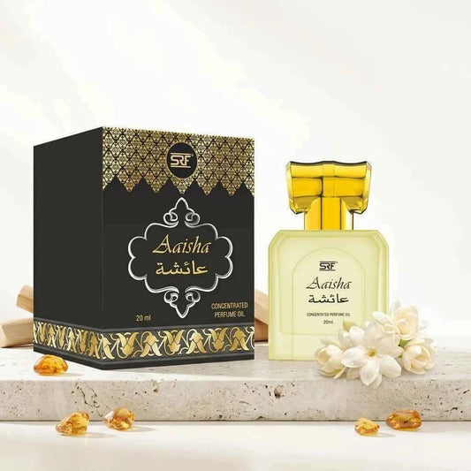 SRF Aaisha Concentrated Perfume Oil 20ml, Long Lasting Attar for Men & Women, Alcohol Free Arabic Fragrance - GEHNA OFFICIAL
