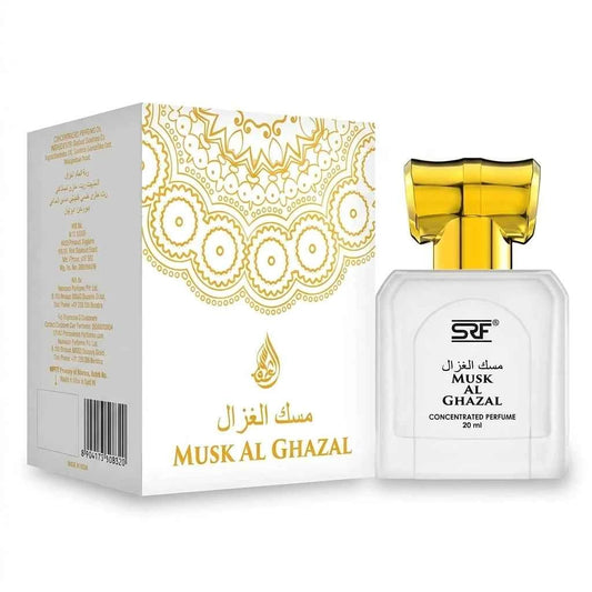 SRF Musk Al Ghazal Concentrated Perfume Oil 20ml, Long Lasting Attar for Men & Women, Alcohol Free Arabic Fragrance - GEHNA OFFICIAL